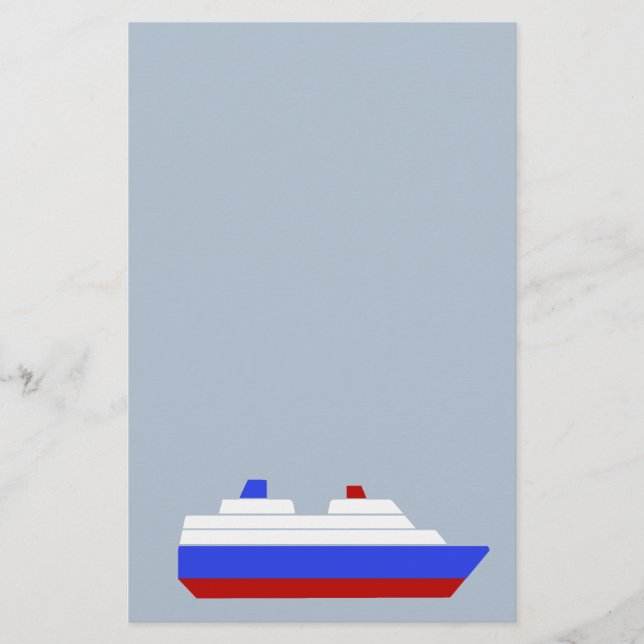 Schiff mit rotem und blauem Meer Briefpapier (Vorderseite)