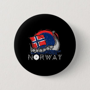 Schiff Norwegische Flagge Norwegen Wikinger-Schiff Button