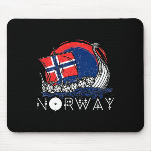 Schiff Norwegische Flagge Norwegen Wikinger-Schiff Mousepad