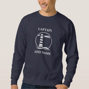 Schiff oder Captain Name Nautical Lighthouse Navy  Sweatshirt