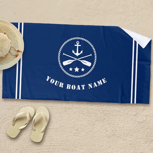 Schiff oder Name Nautischer Anker und überquerte O Strandtuch (Von Creator hochgeladen)