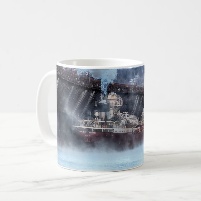 Schiff Philip R Clarke Zwei Häfen Minnesota Kaffeetasse (Vorderseite Links)