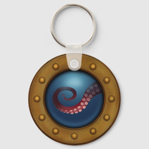 Schiff Porthole Tiefsee Explorer Octopus Steampunk Schlüsselanhänger