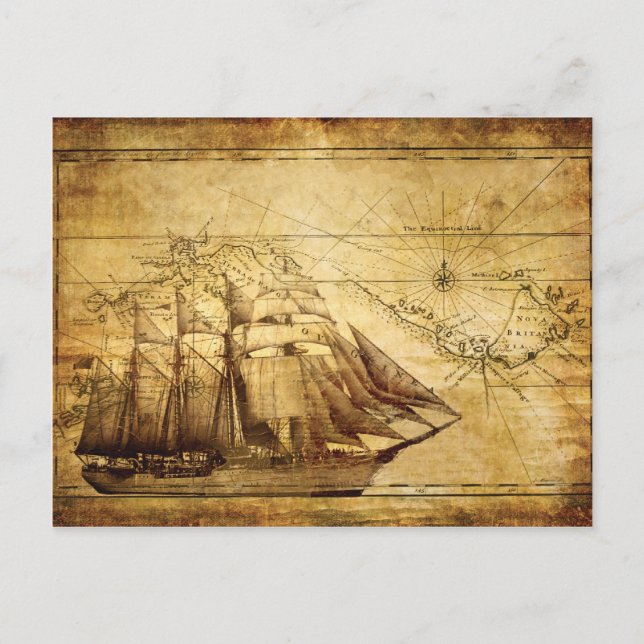 Schiff Postkarte (Vorderseite)