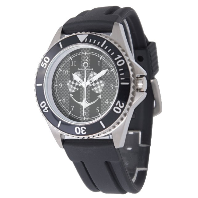 Schiff-Racing-Nautic-Dial für Kohlenstofffaser Armbanduhr (Schrägansicht)