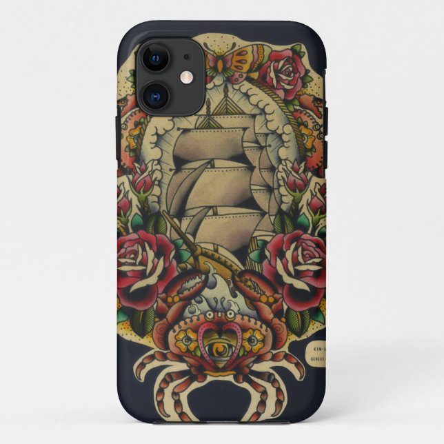 Schiff und Krabben Case-Mate iPhone Hülle (Rückseite)