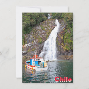 Schiff & Wasserfall, Chile-Karte