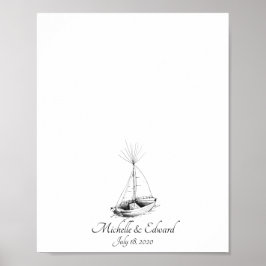 Schiff Wedding Fingerprint Gästebuch N.2