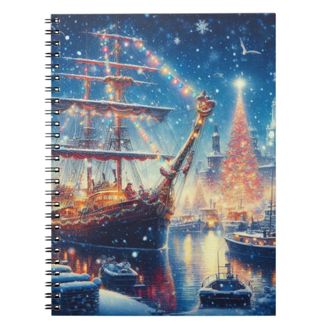 Schiff "Weihnachten/Winter" Notizblock (Vorderseite)