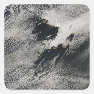 Schiff-Welle-förmige Wellenwolken- und Quadratischer Aufkleber