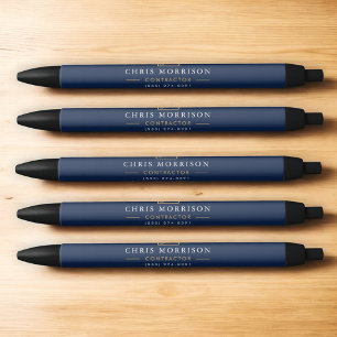 Schiffbau Navy Blau Gold Kugelschreiber