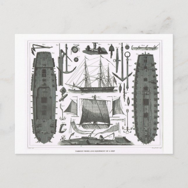 Schiffbau Postkarte (Vorderseite)