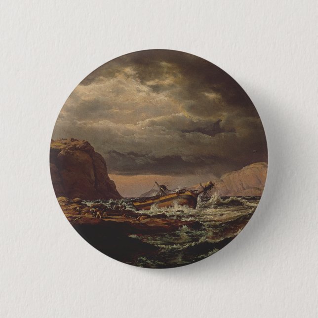Schiffbruch an der norwegischen Küste von Johan Da Button (Vorderseite)