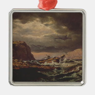 Schiffbruch an der norwegischen Küste von Johan Da Ornament Aus Metall