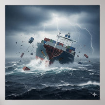 Schiffbruch in einem Sturm