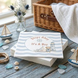 Schiffe Ahoy Es ist ein Junge Baby Shower  Serviette