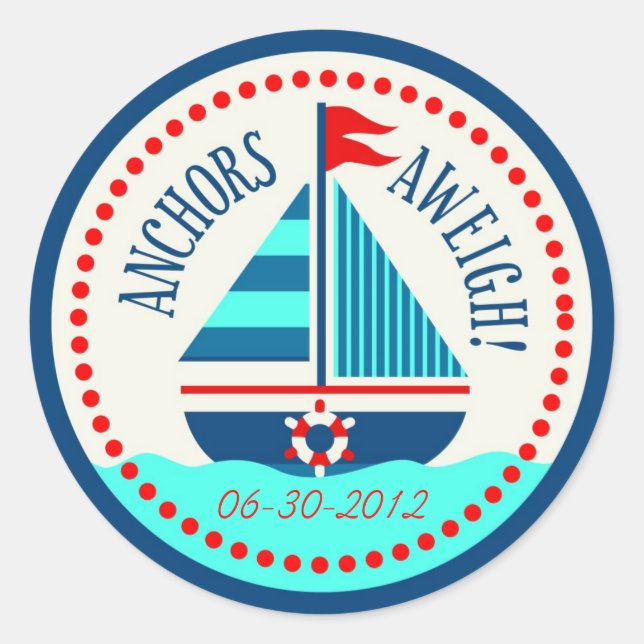 Schiffe Ahoy!Sticker C Runder Aufkleber (Vorderseite)