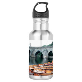 Schiffe am Fluss Durham Edelstahlflasche