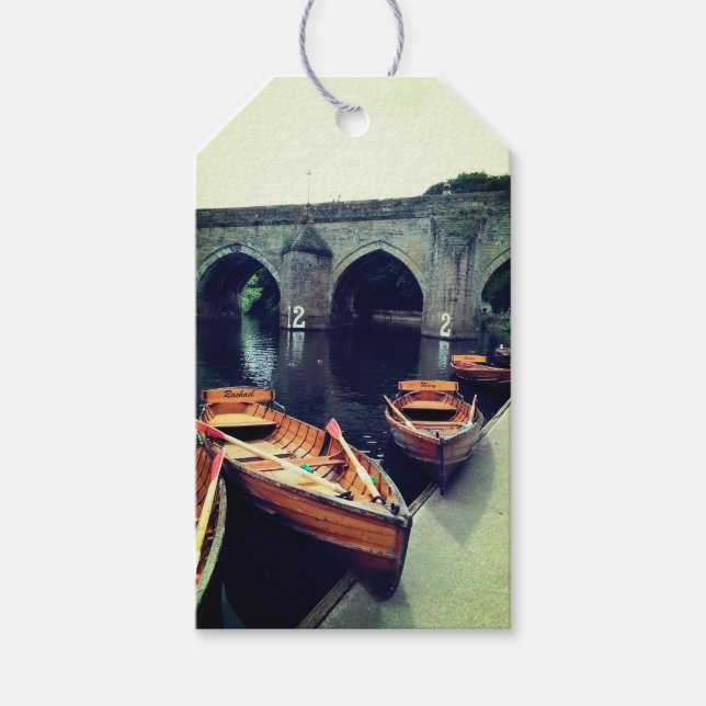 Schiffe am Fluss Durham Geschenkanhänger (Vorderseite)