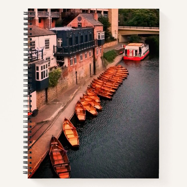 Schiffe am Fluss Durham Notizbuch (Vorderseite)