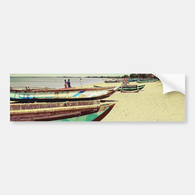Schiffe am Tropical Beach Autoaufkleber (Vorne)