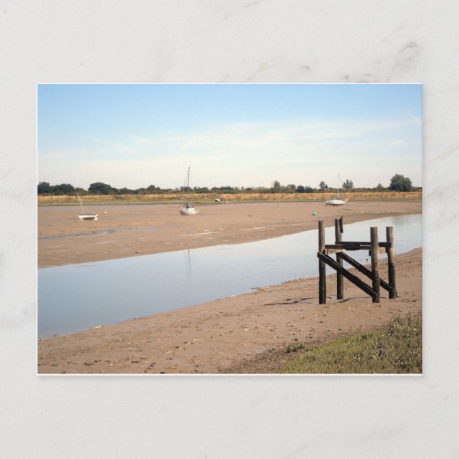 Schiffe auf den Mudflats Postkarte (Vorderseite)