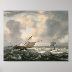 Schiffe auf einer stürmischen See Poster
