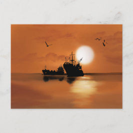 Schiffe auf See Postkarte