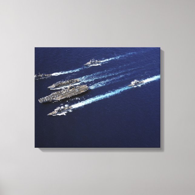 Schiffe der Abraham Lincoln Carrier Strike Group Leinwanddruck (Vorderseite)