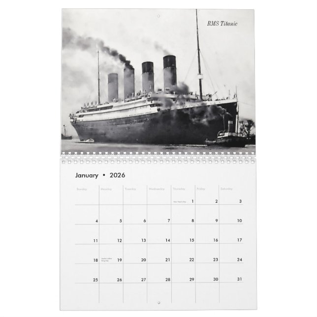Schiffe der weißen Stern-Linie Kalender (Jan 2026)