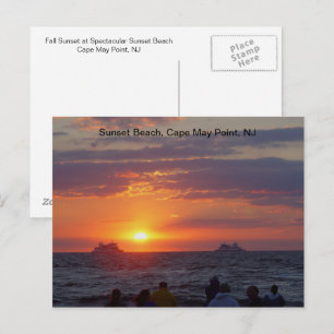 Schiffe, die den Fall überfahren Sunset at Cape Ma Postkarte