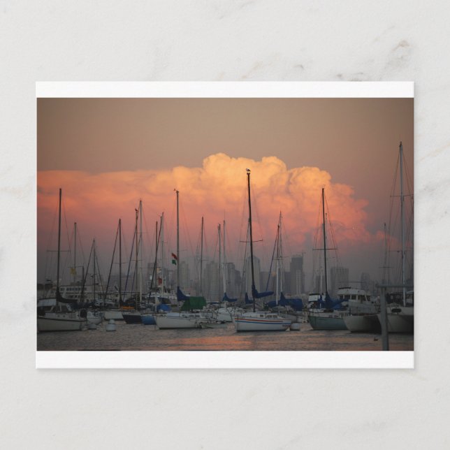 Schiffe im Hafen Postkarte (Vorderseite)