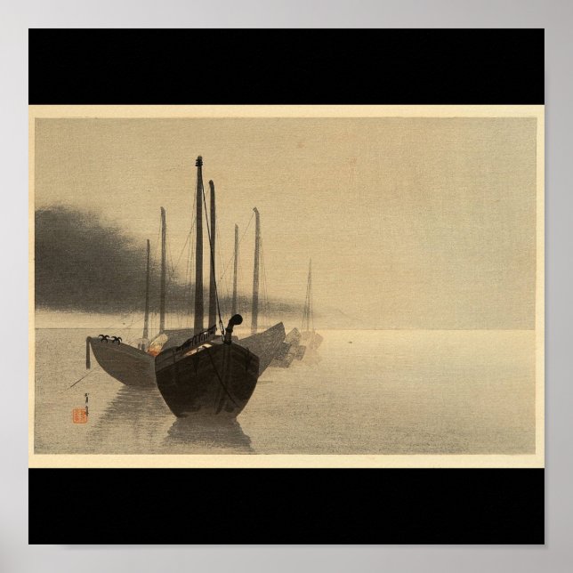 Schiffe im Mist von Seitei Watanabe 1851-1918 Poster (Vorne)
