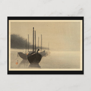 Schiffe im Mist von Seitei Watanabe 1851-1918 Postkarte