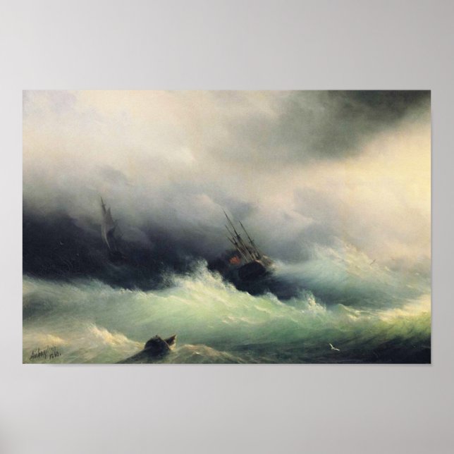Schiffe in einem Sturm Poster (Vorne)