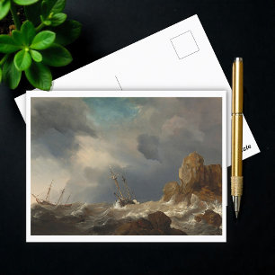 Schiffe in einer Gale von Willem van de Velde the  Postkarte