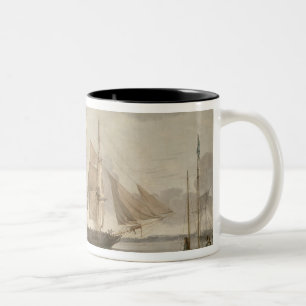 Schiffe in Hafen, 1805 (Öl auf Leinwand) Zweifarbige Tasse