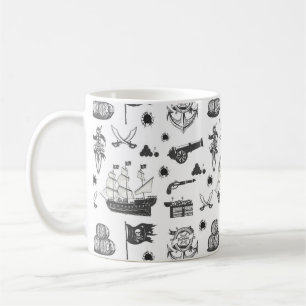 Schiffe, Kanonen, Schwerter, und das Thema Weinpir Kaffeetasse
