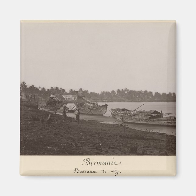 Schiffe mit Reis auf dem Fluss Thanlwin Magnet (Vorne)