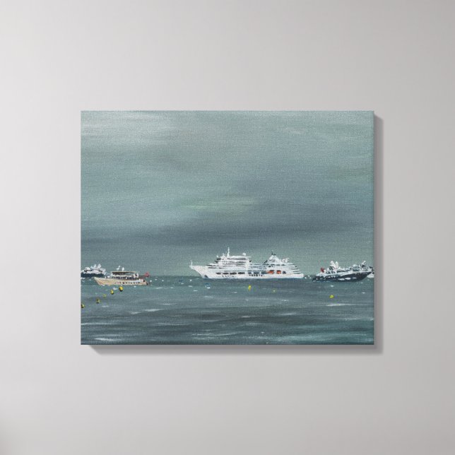 Schiffe und Boote in Cannes 2014 Leinwanddruck (Vorderseite)