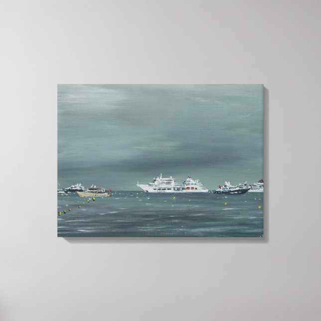 Schiffe und Boote in Cannes 2014 Leinwanddruck (Vorderseite)