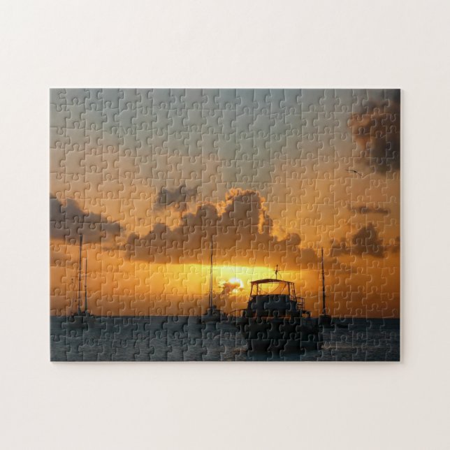 Schiffe und Sonnenuntergang tropische Seascape (Horizontal)