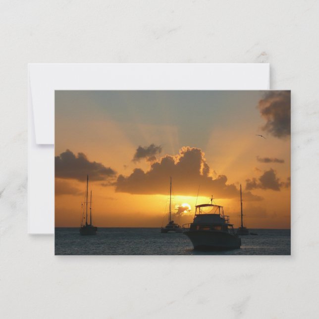 Schiffe und Sonnenuntergang tropische Seascape (Vorderseite)