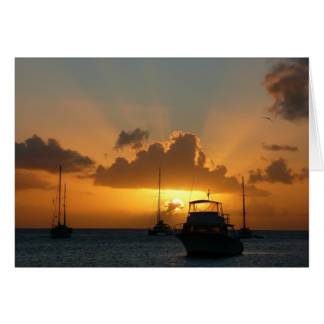Schiffe und Sonnenuntergang tropische Seascape (Vorderseite (Horizontal))