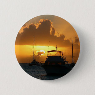 Schiffe und Sonnenuntergang tropische Seascape Button