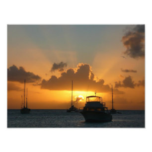 Schiffe und Sonnenuntergang tropische Seascape Fotodruck