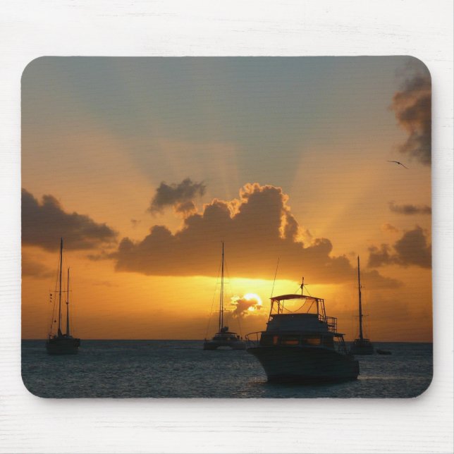 Schiffe und Sonnenuntergang tropische Seascape Mousepad (Vorne)