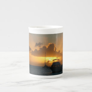 Schiffe und Sonnenuntergang tropische Seascape Prozellantasse