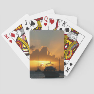 Schiffe und Sonnenuntergang tropische Seascape Spielkarten
