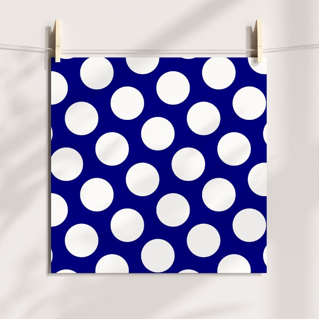 Schiffe und weiße Polka-Punkte Poster (Navy and White Polka Dots Poster)